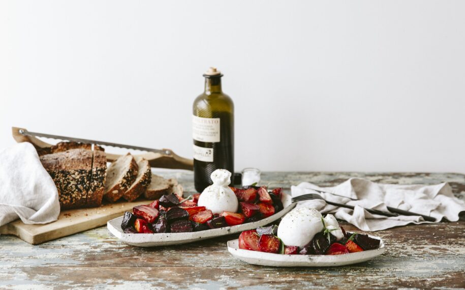 Salade de betteraves roties et burrata