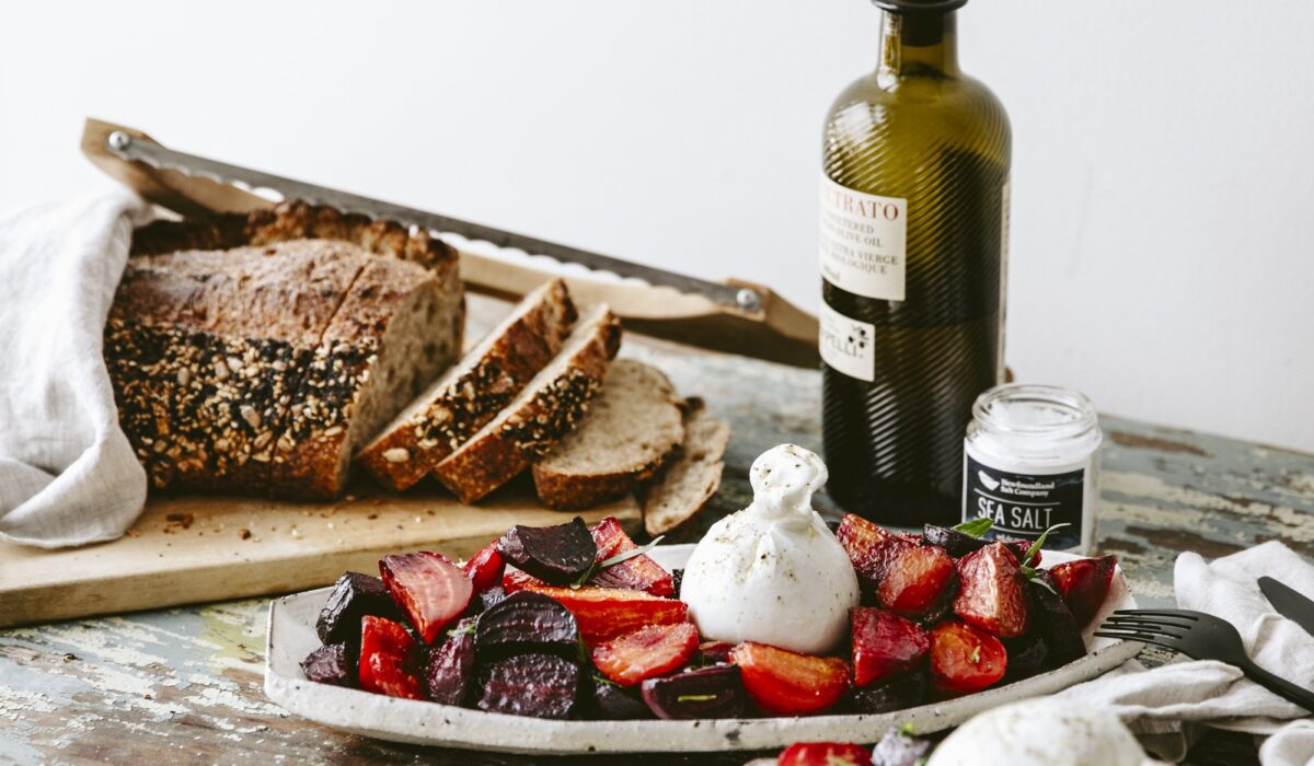 Salade de betteraves roties et burrata