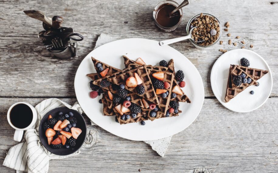 Gaufres au chocolat présentation
