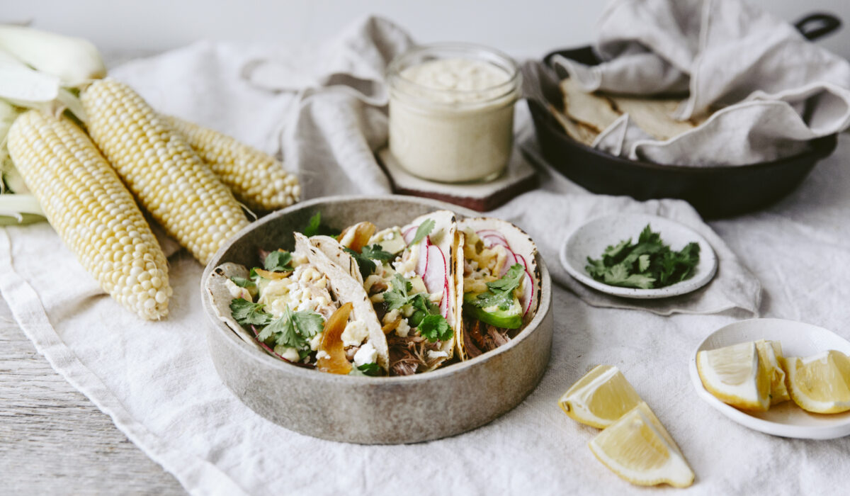 Tacos au porc effiloché