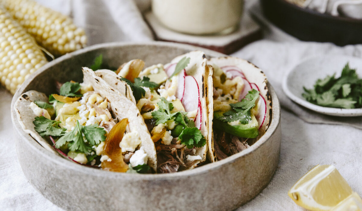 Tacos au porc effiloché