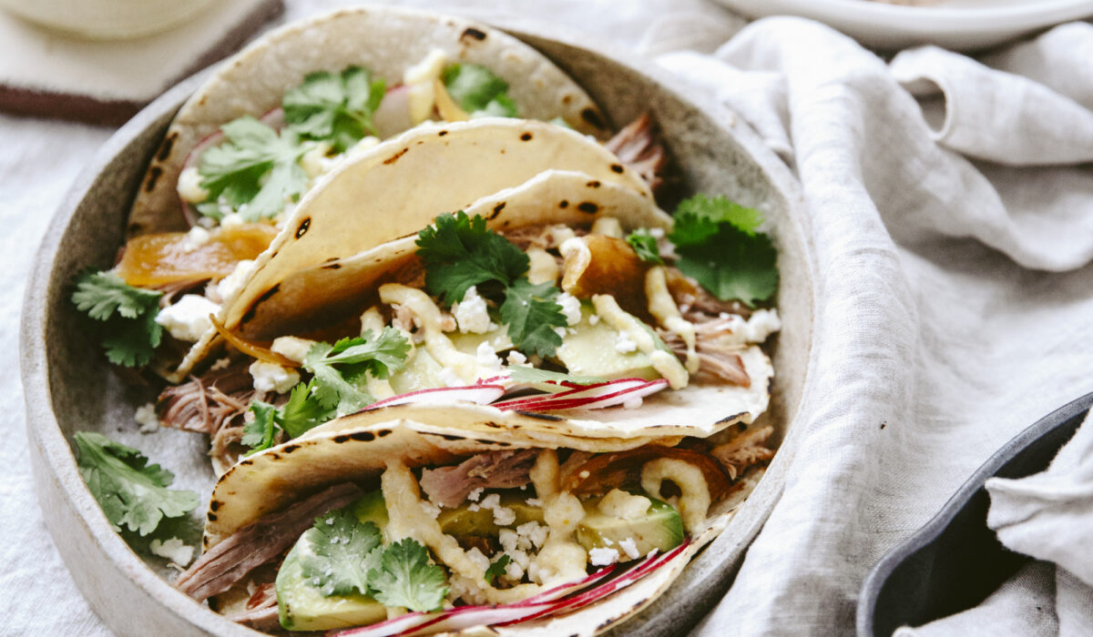 Tacos au porc effiloché