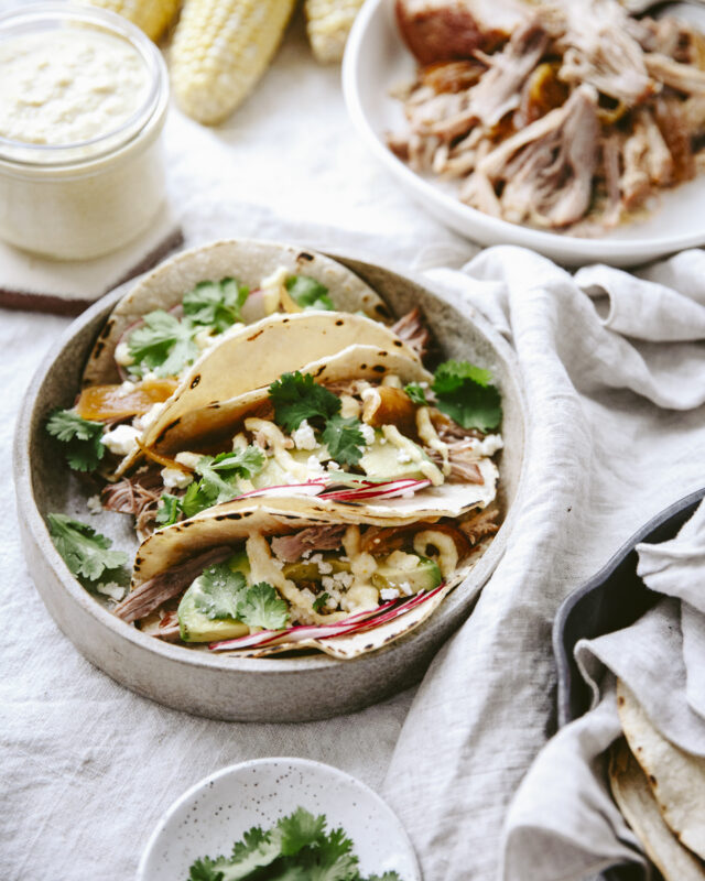 Tacos au porc effiloché