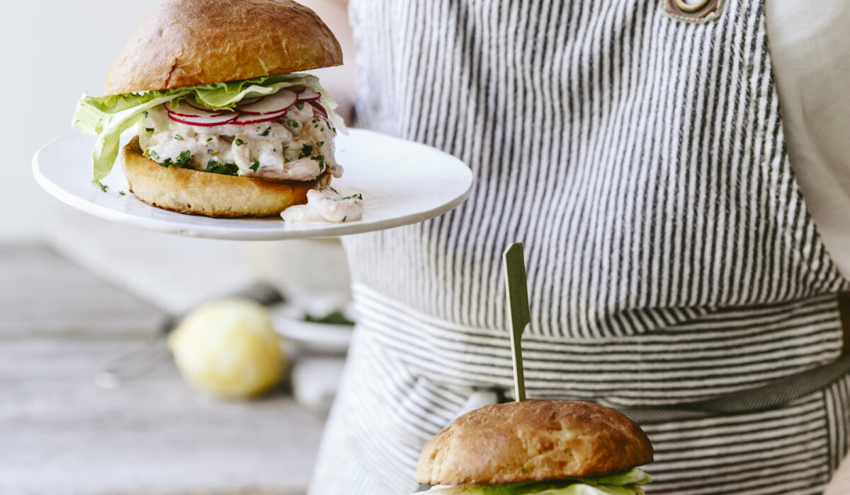 Guedilles de crevettes en burger