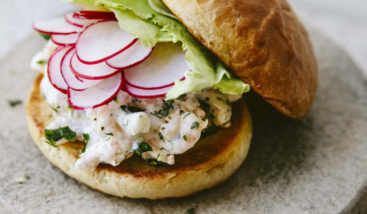 Guedilles de crevettes en burger