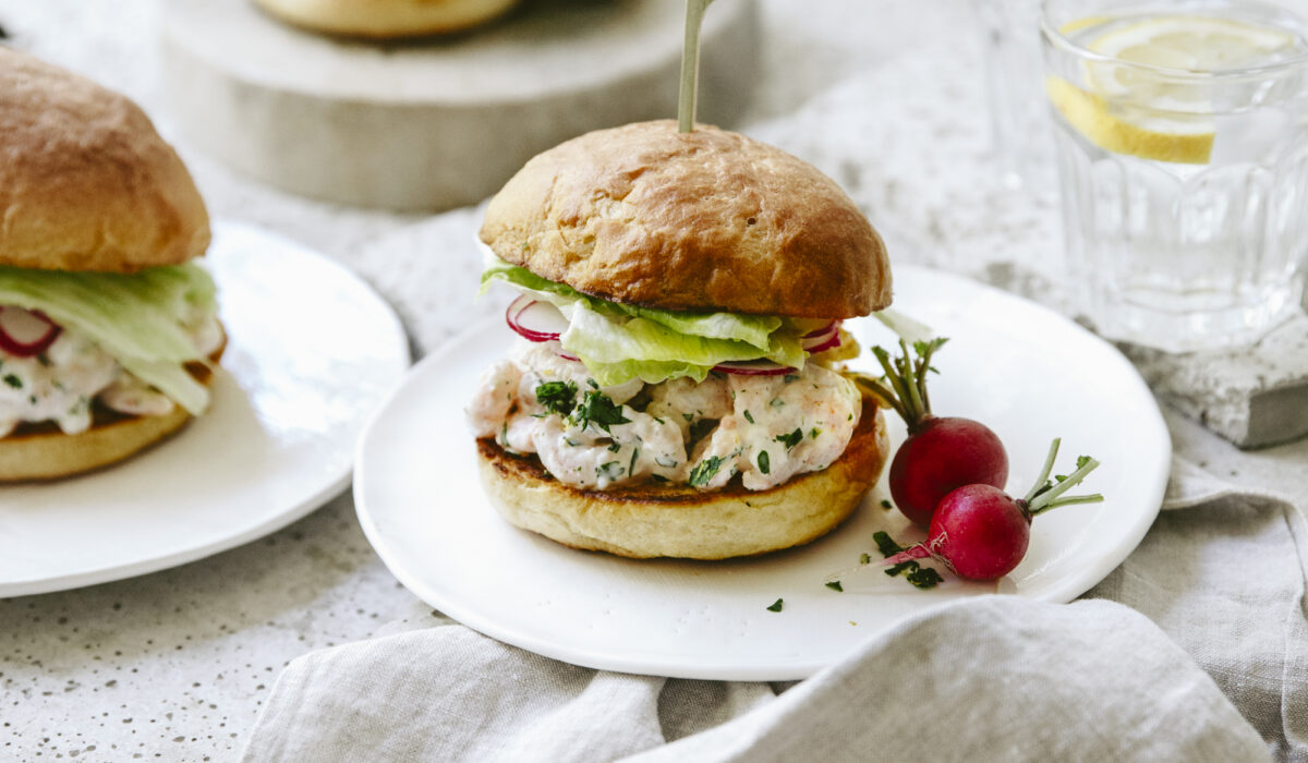 Guedilles de crevettes en burger