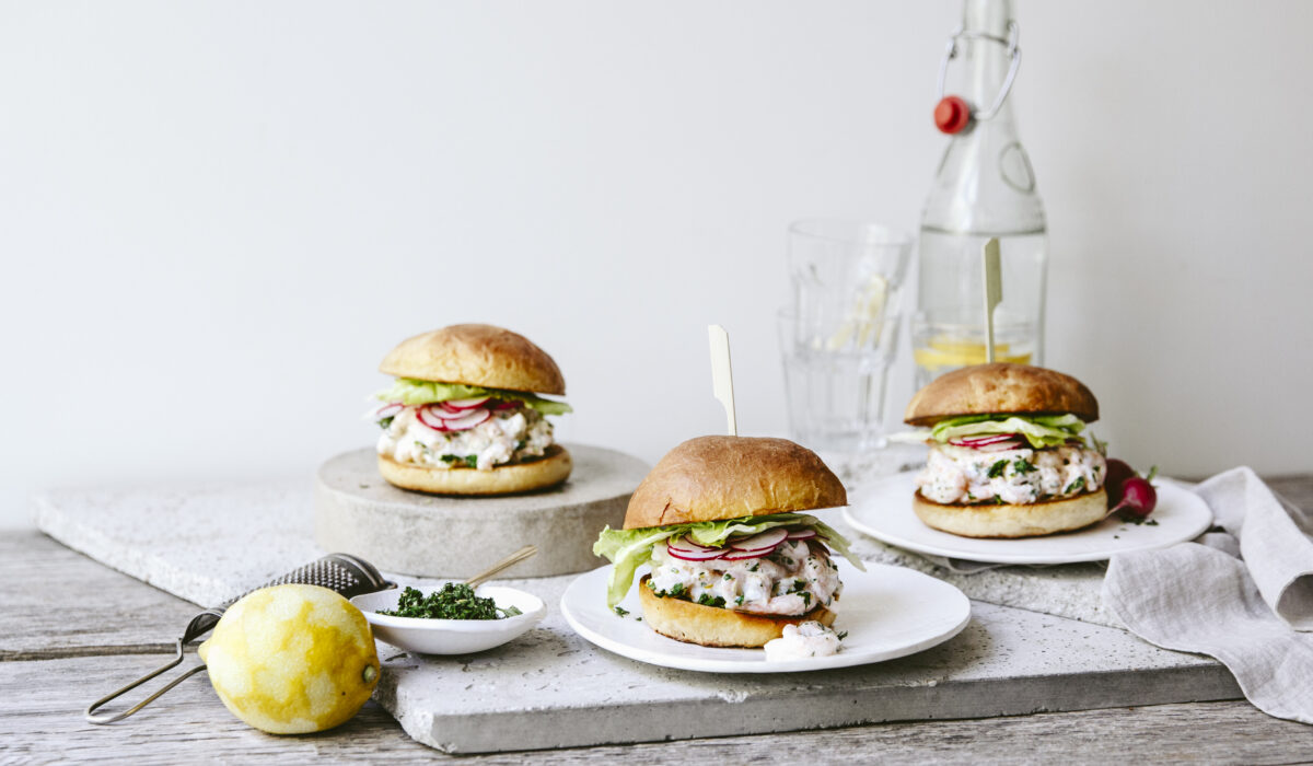 Guedilles de crevettes en burger