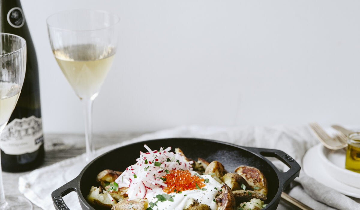 Salade de patates écrasée à la truffle