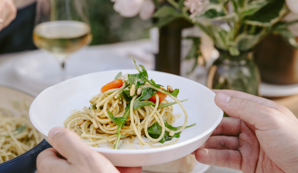 Spaghetti pesto roquette